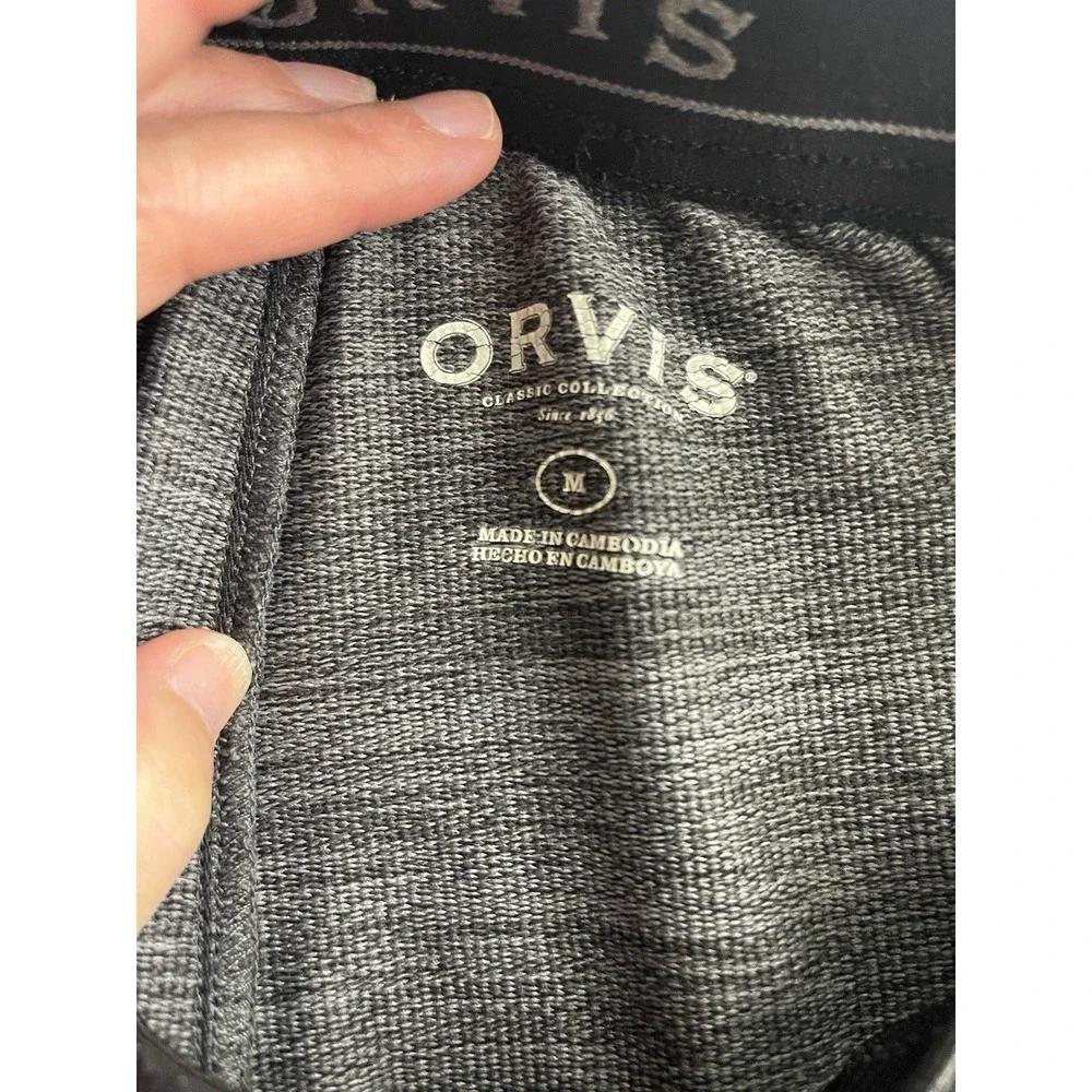 Orvis Pants Mens Medium Gray Straight Leg Pull On Sweatpants Lounge Casual